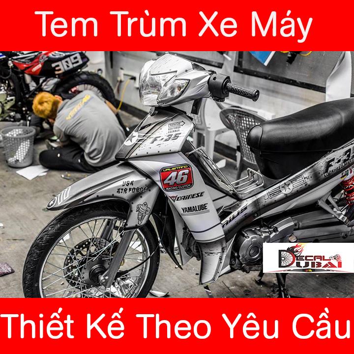 Tem Trùm Xe Sirius Xám Trắng