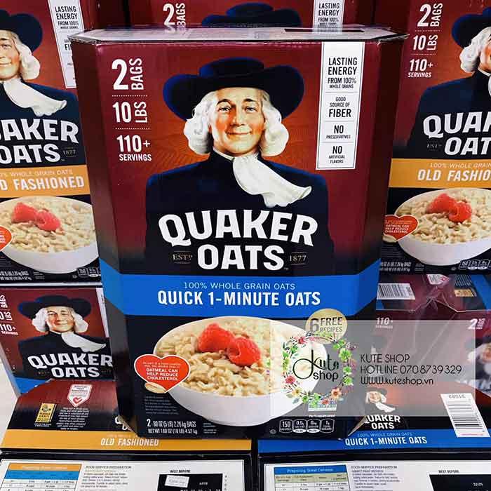 [Mẫu Mới] Thùng Yến Mạch Quaker Oats  Quick One Minute Mỹ 4.52kg