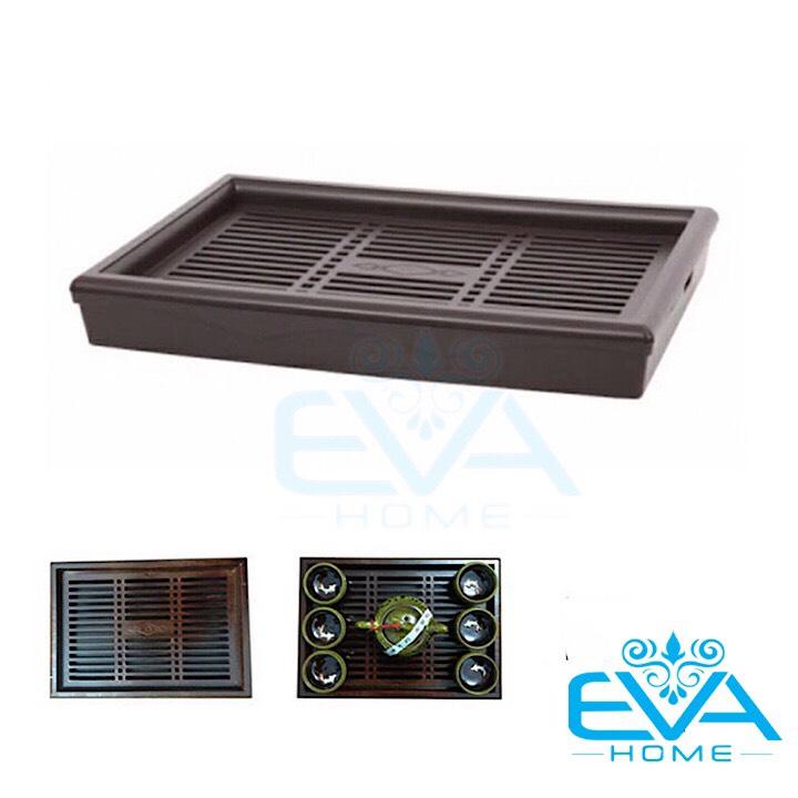 [HCM]Khay Trà Nhựa Giả Gỗ Chữ Nhật Cao Cấp