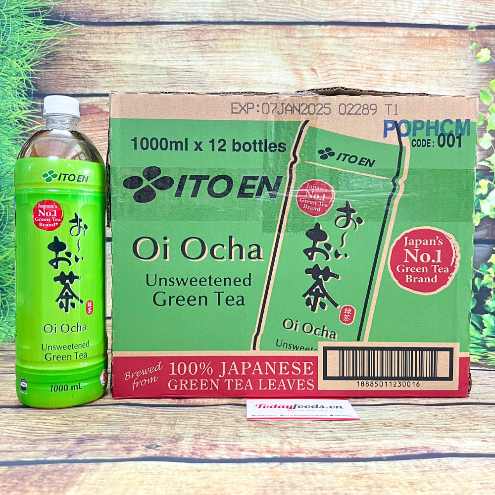 Thùng 12 chai trà xanh oi ocha itoen chai 1 lít