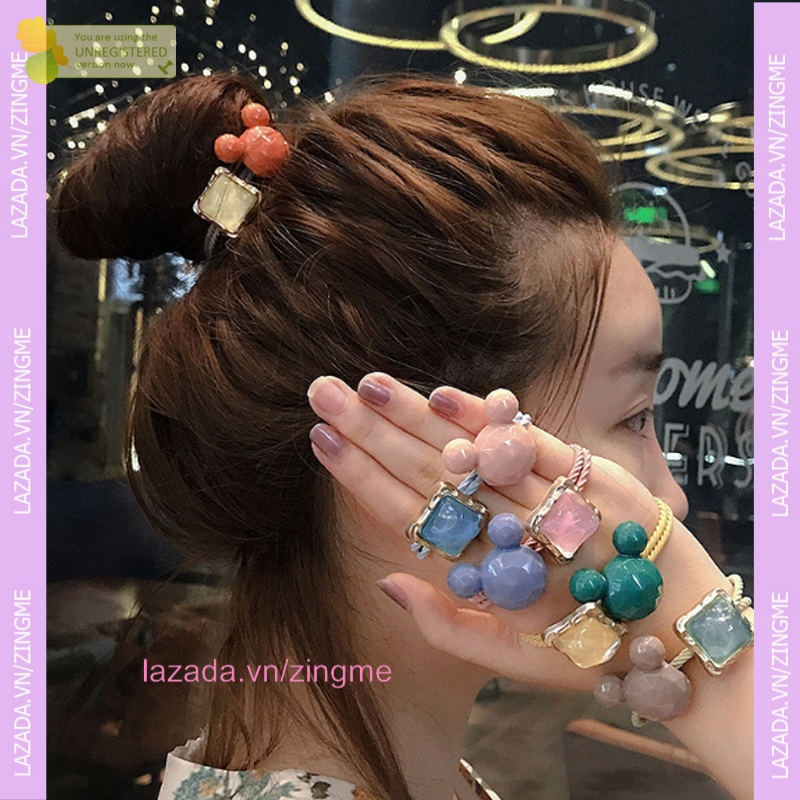 Dây thun buộc tóc, cột tóc hình họa tiết chuột cute Zingme