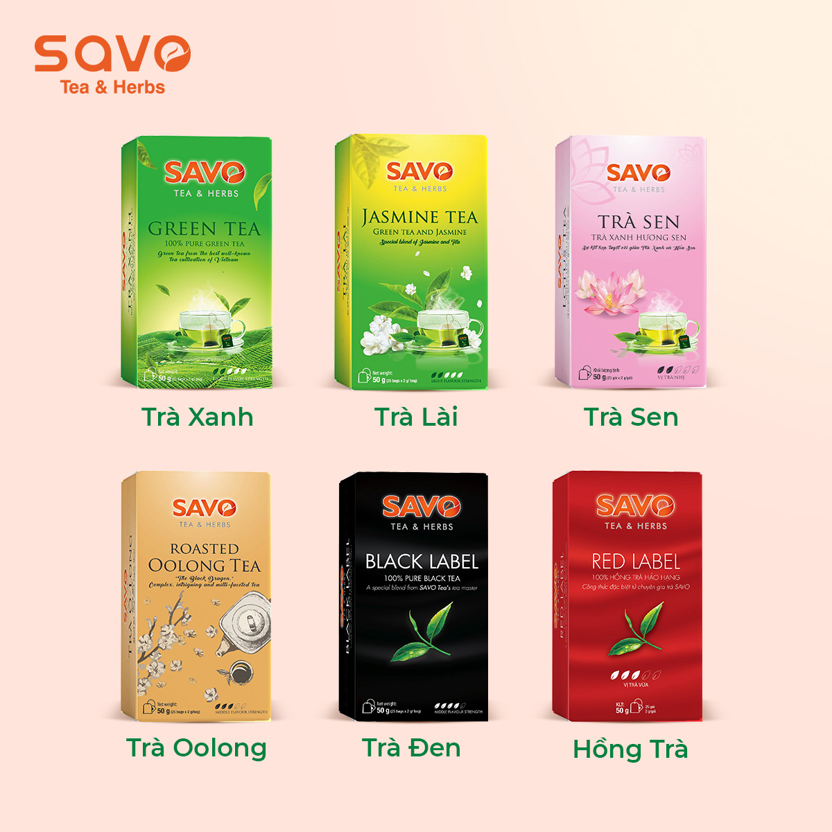 [HCM]Trà SAVO Black Label (Black Label Tea) - Hộp 25 Gói x 2g