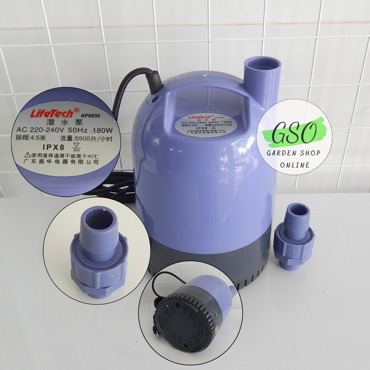 Máy bơm Lifetech AP8800 ( 180w) Bơm chìm hút đáy