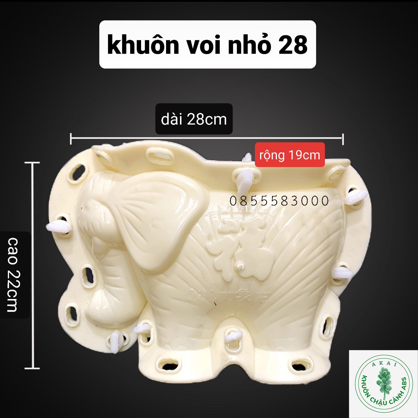 Khuôn đúc chậu con voi nhỏ 28 (khuôn chậu ABS có lòng trong)