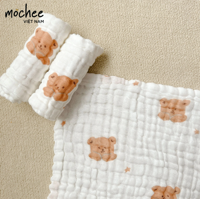 Set 5 khăn sữa vải xô nhăn Mochee