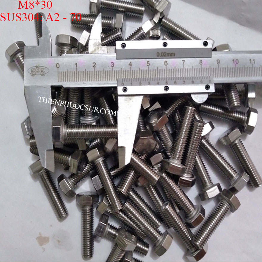 Bulong M8*30. DIN 933, SUS304 (10 cái)