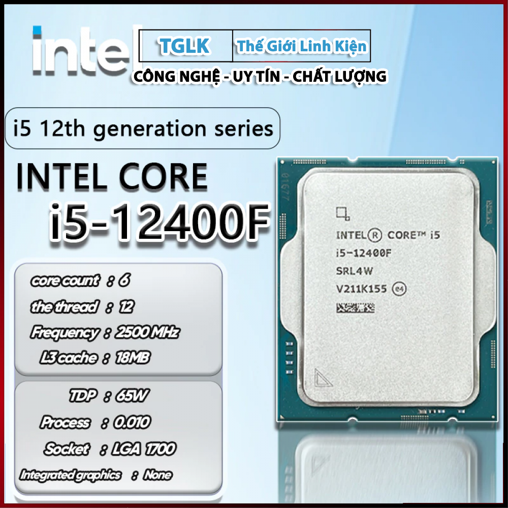 Vi Xử Lý CPU Intel Core i5-12400F Tray Mới Chính Hãng