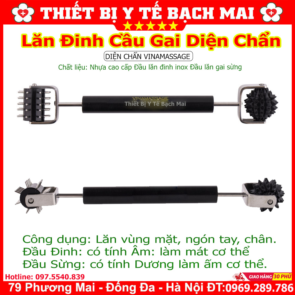 Lăn 2 đầu cầu đinh + cầu gai sừng - dụng cụ diện chẩn