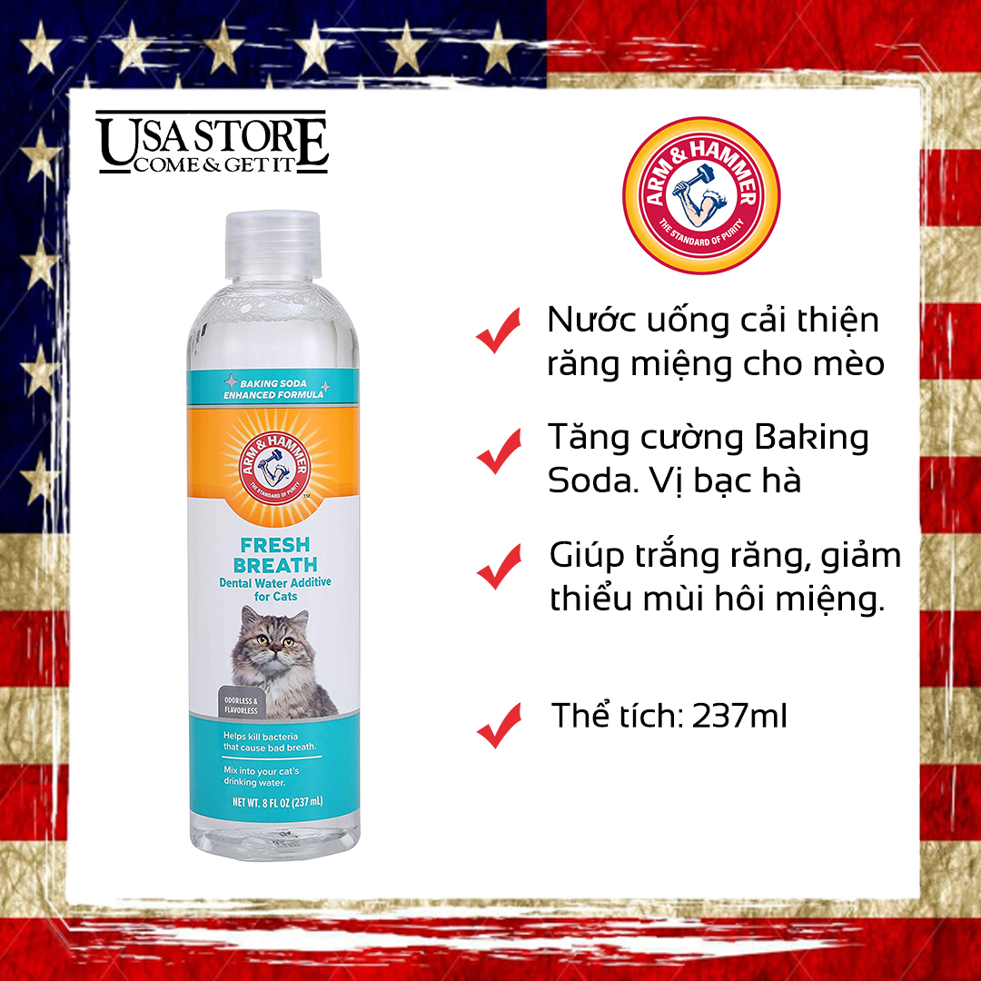 Nước uống thơm miệng cho mèo Arm&Hammer 237ml