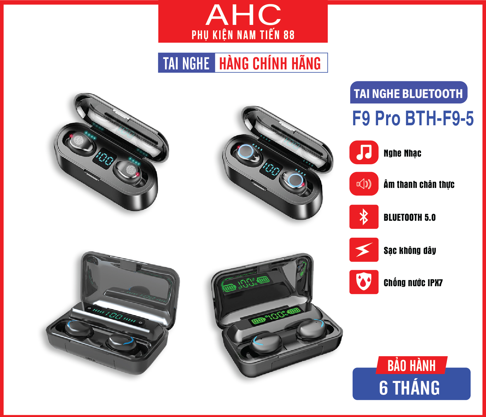 Tai nghe Bluetooth F9 Pro BTH-F9-5 V5.2