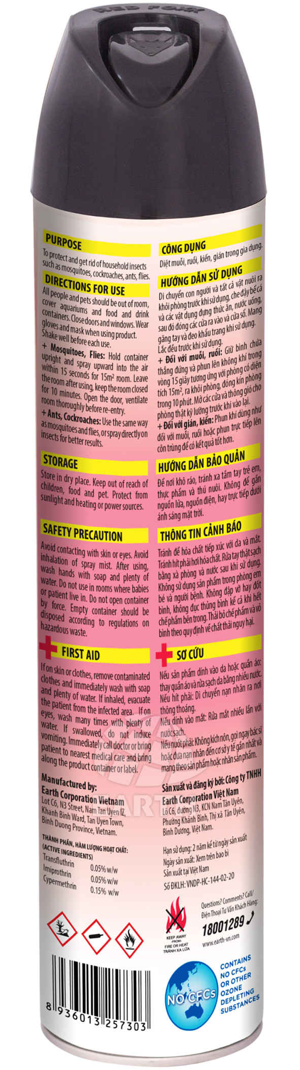 Bình xịt côn trùng RED FOXX 600ml