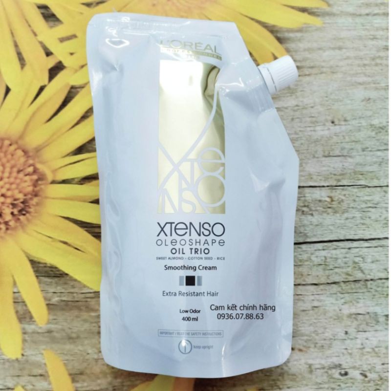 DẬP duỗi  tóc L'Oreal XTenso Oleo Shape Smoothing Cream 400ml