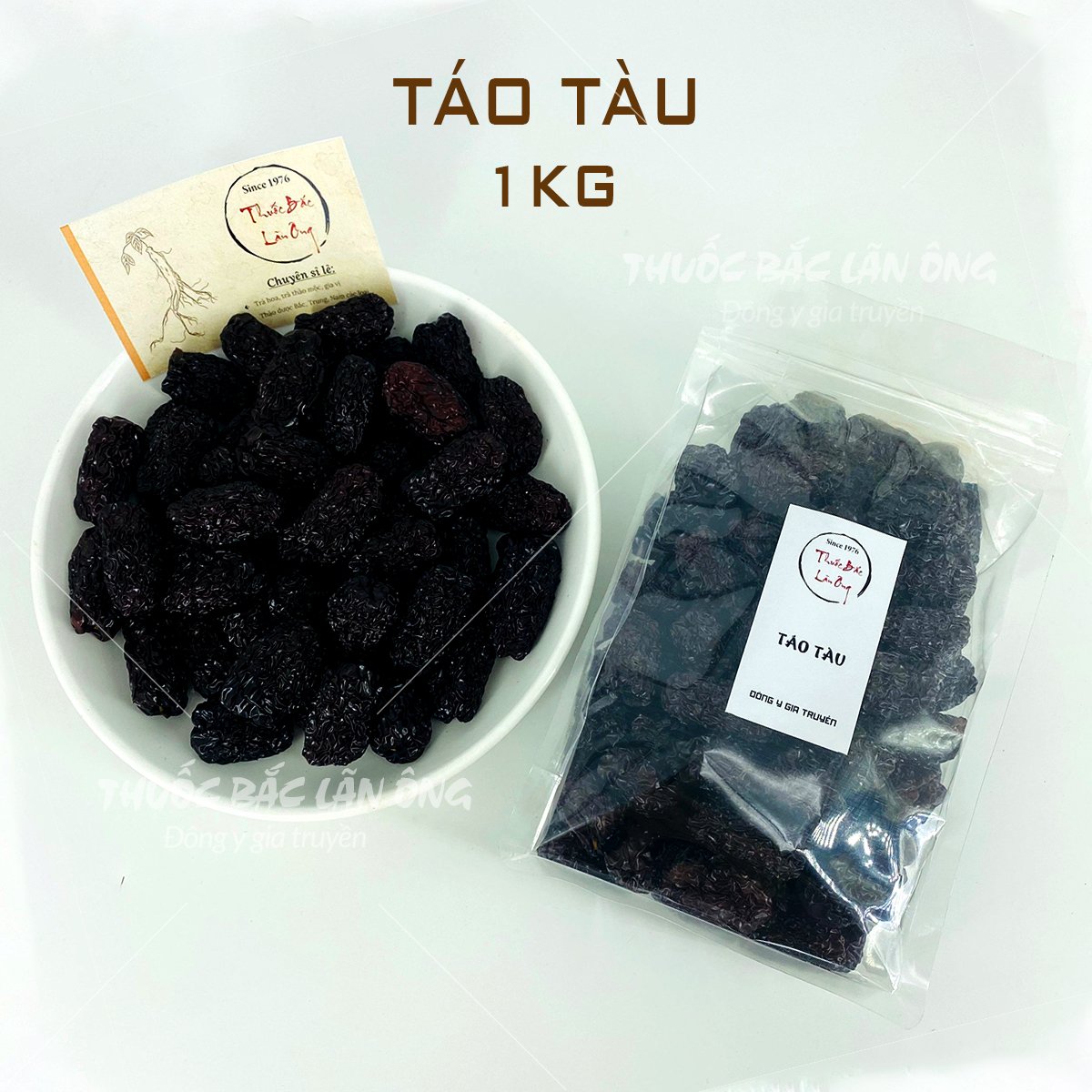 Táo đen sấy dẻo 1kg, táo tàu không tẩm đường, táo đen pha trà, ăn vặt, hầm canh thơm ngon, bổ dưỡng - Lãn Ông