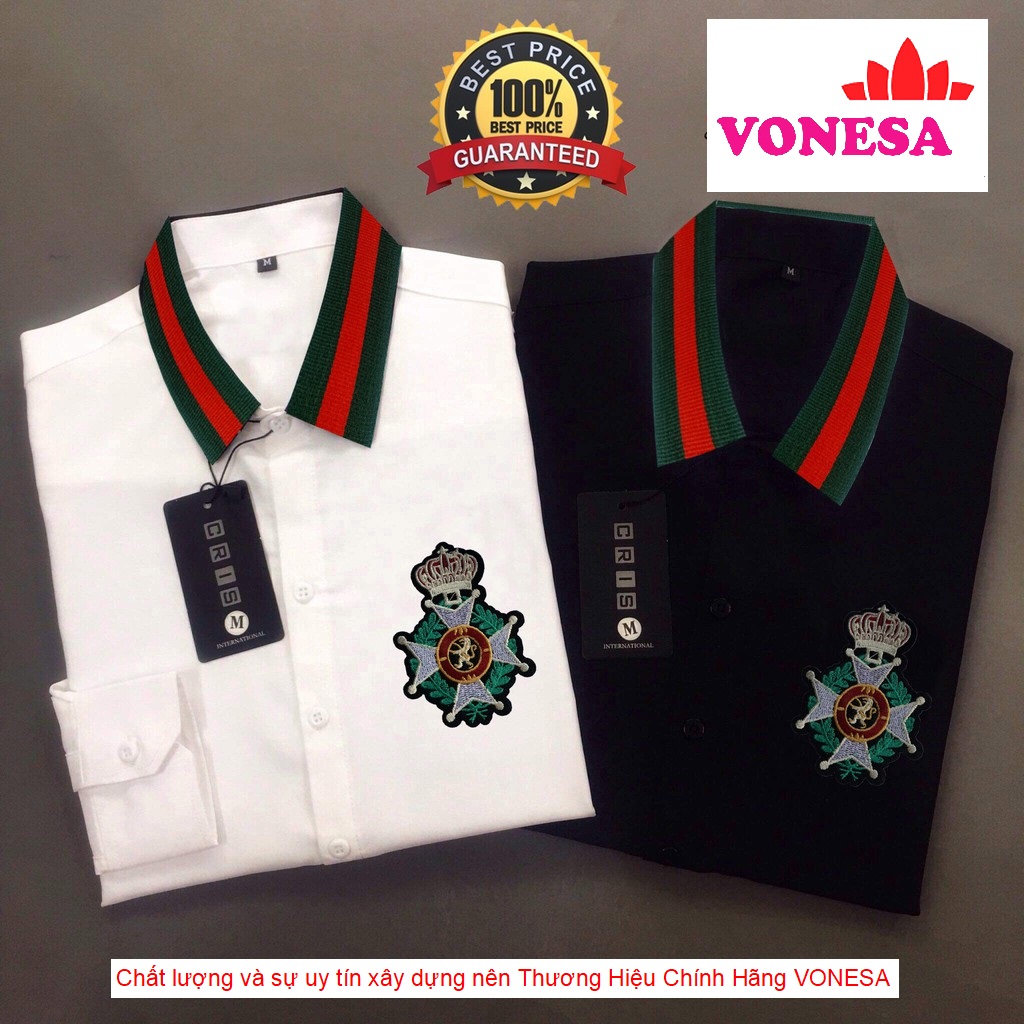 [HCM]Siêu Phẩm Áo Sơ Mi Nam Viền Cổ FNDI Cao Cấp | Sơ Mi Fndi Đẹp | Form Chuẩn Vonesa