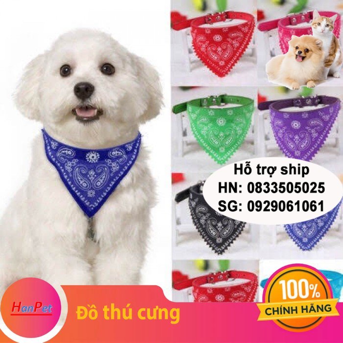 Vòng cổ khăn hình tam giác vòng cổ chó mèo 2 size