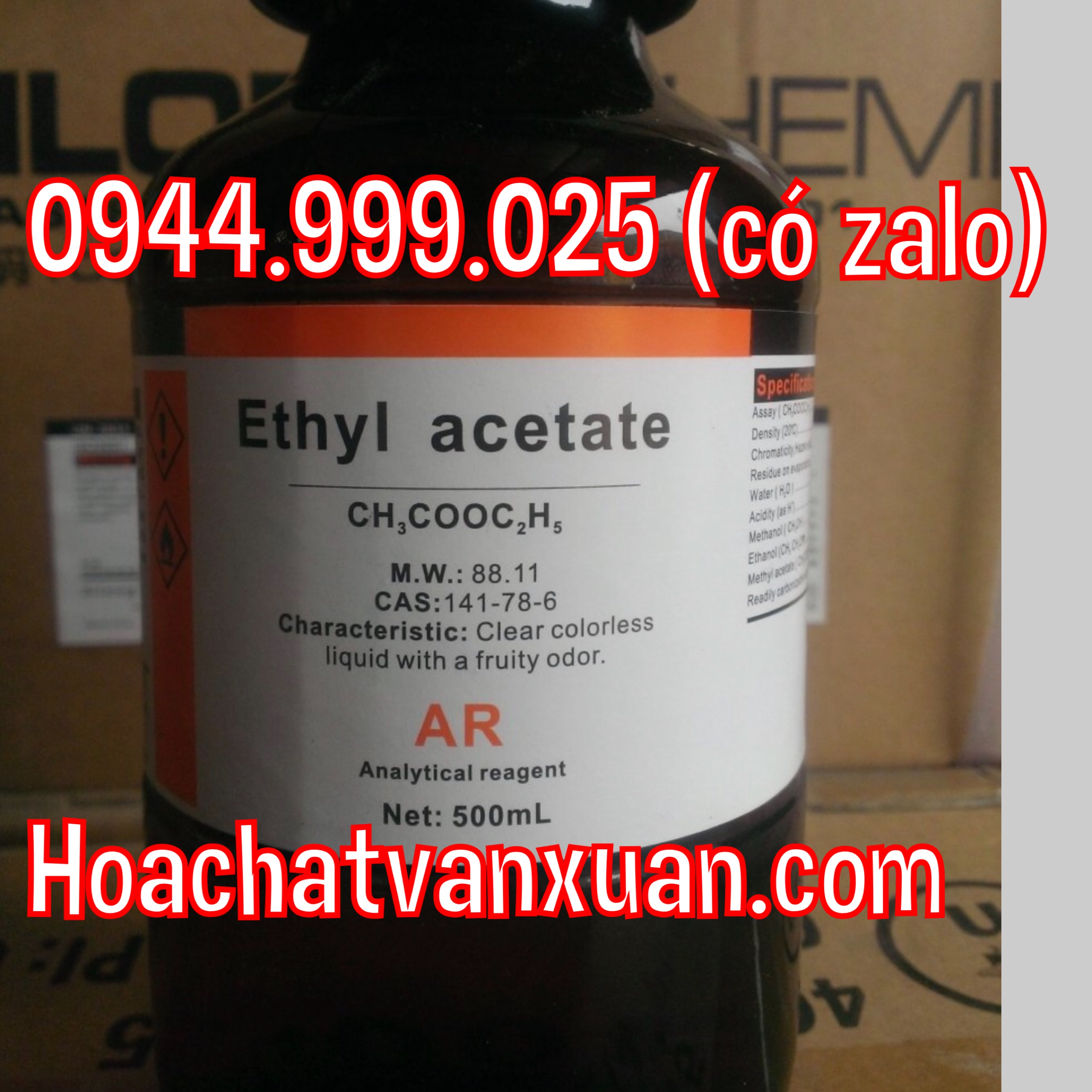 Ethyl acetate ch3cooc2h5 chai 500ml cas 141-78-6