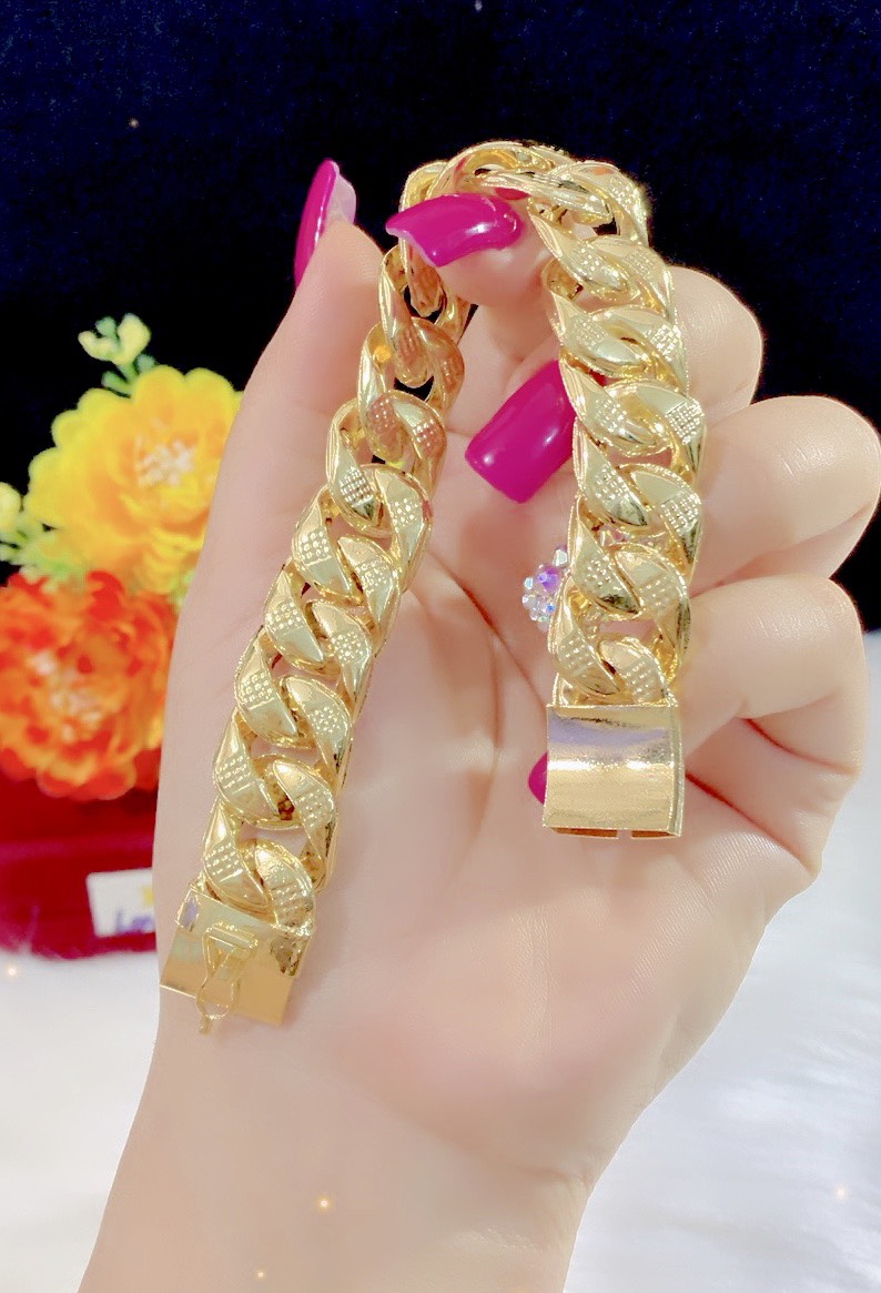 Lắc tay nam kiểu lặc mạ 24k cao cấp P064