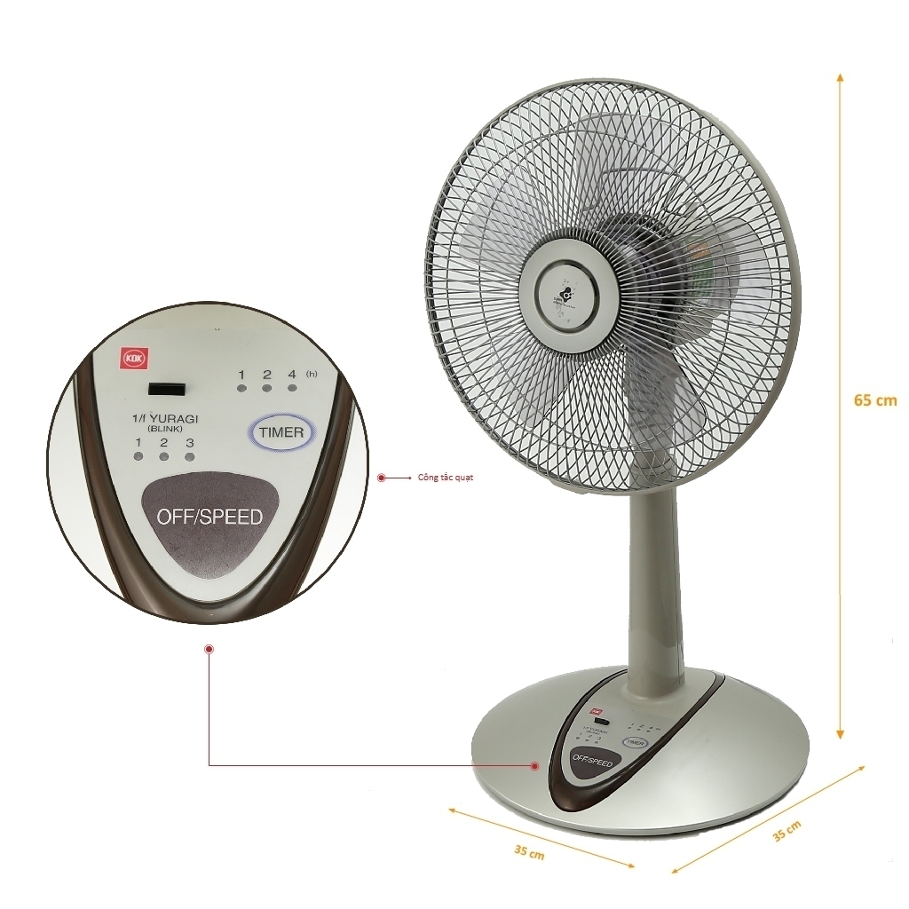Quạt đứng lửng KDK P30KH (Champanh)