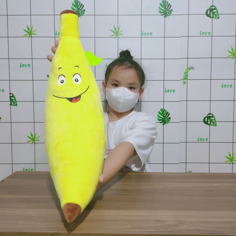 GẤU BÔNG TRÁI CHUỐI VẢI NHUNG MỊN 100% GỒN MỀM DỄ THƯƠNG CHO BÉ