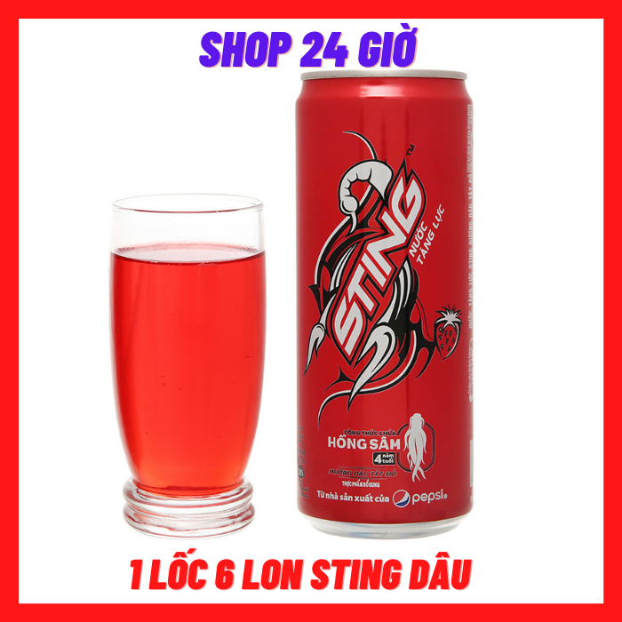 [HCM]Sting Dâu 1 Lốc 6 Lon - Shop 24 Giờ