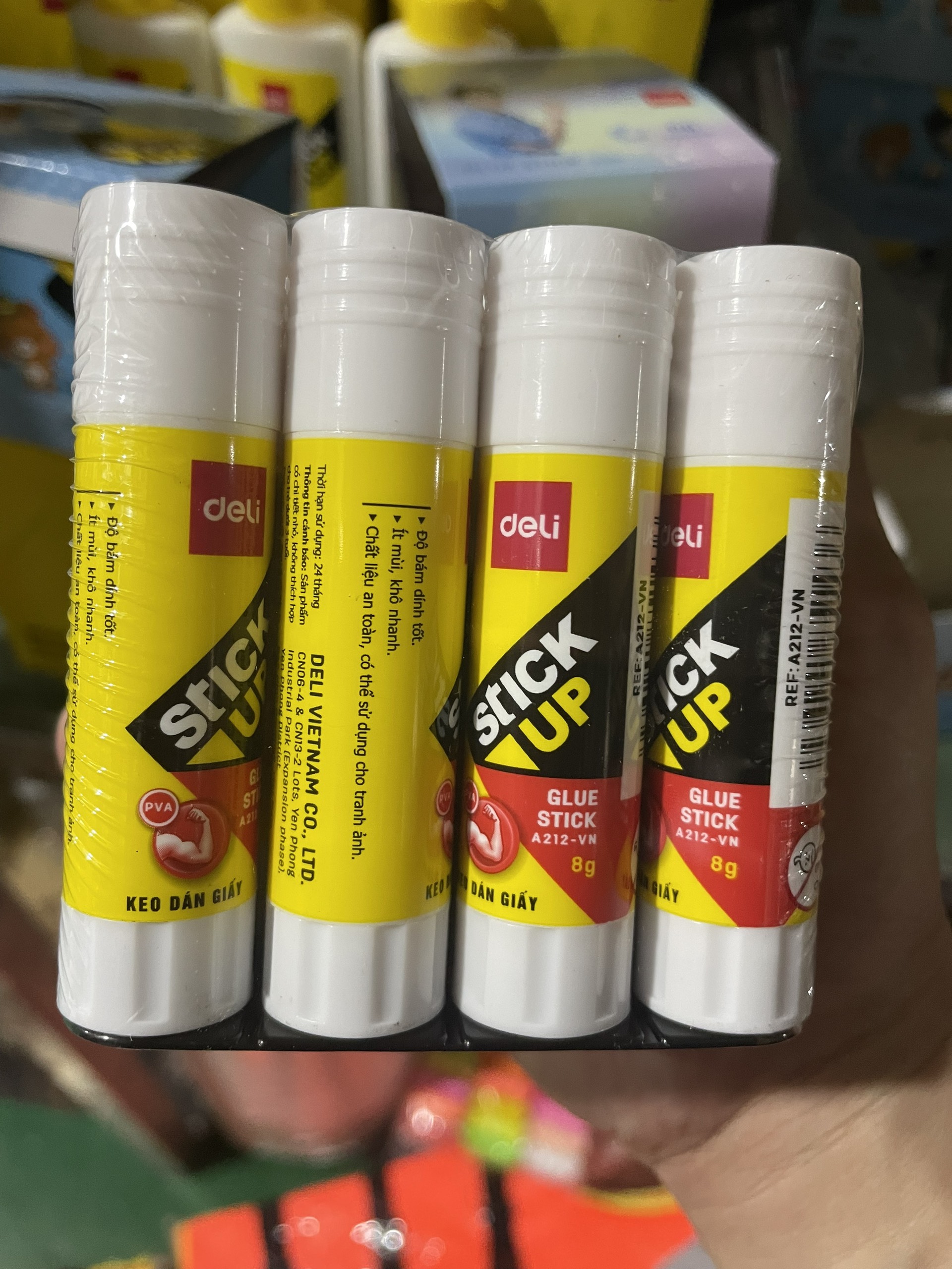 Lốc 12 Lọ Hồ khô dán giấy Deli 8G A212-VN