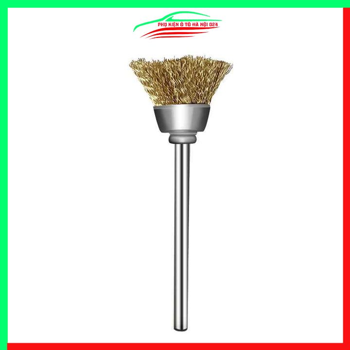 Bộ 10 chổi đánh gỉ sợi đồng trục 3mm đầu xoè cho máy khoan cầm tay