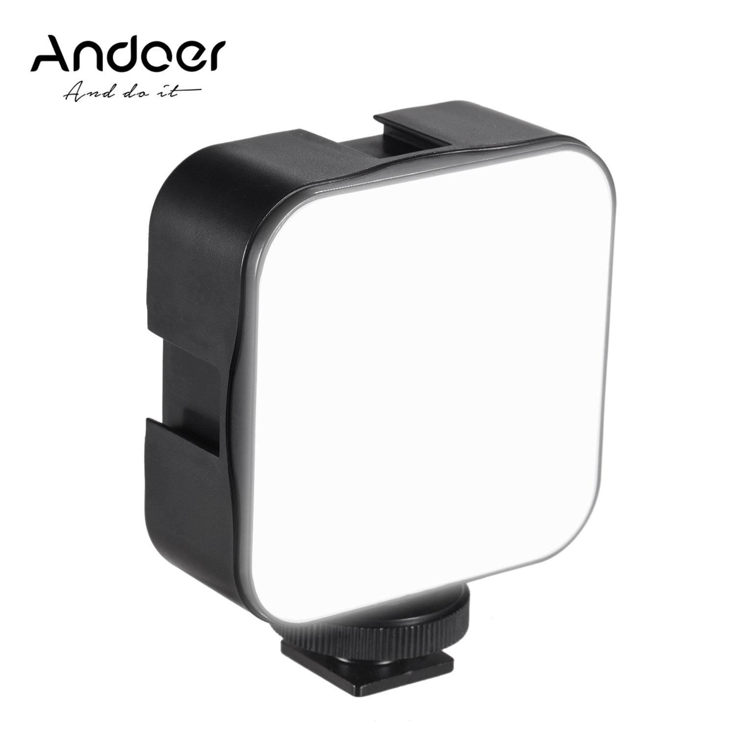 Andoer Mini LED Video Light Photography Fill-in Lamp 6500K Dimmable 5W with Cold Shoe Mount Adapter for Canon Nikon Sony DSLR Camera