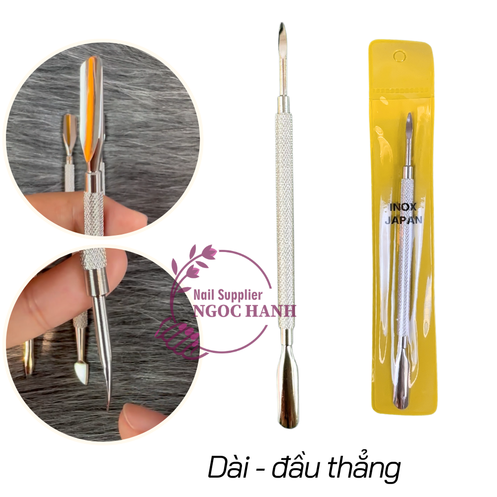 Cây đẩy da chết 2 đầu inox làm nail, sủi da móng hai đầu - D011