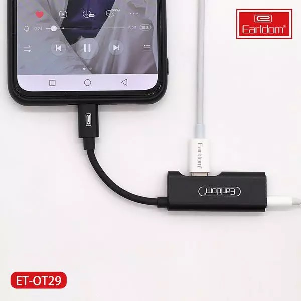 Jack Chuyển Type- C 2in1 Earldom OT29 (1 Cổng Type- C & 1 Cổng 3.5mm)