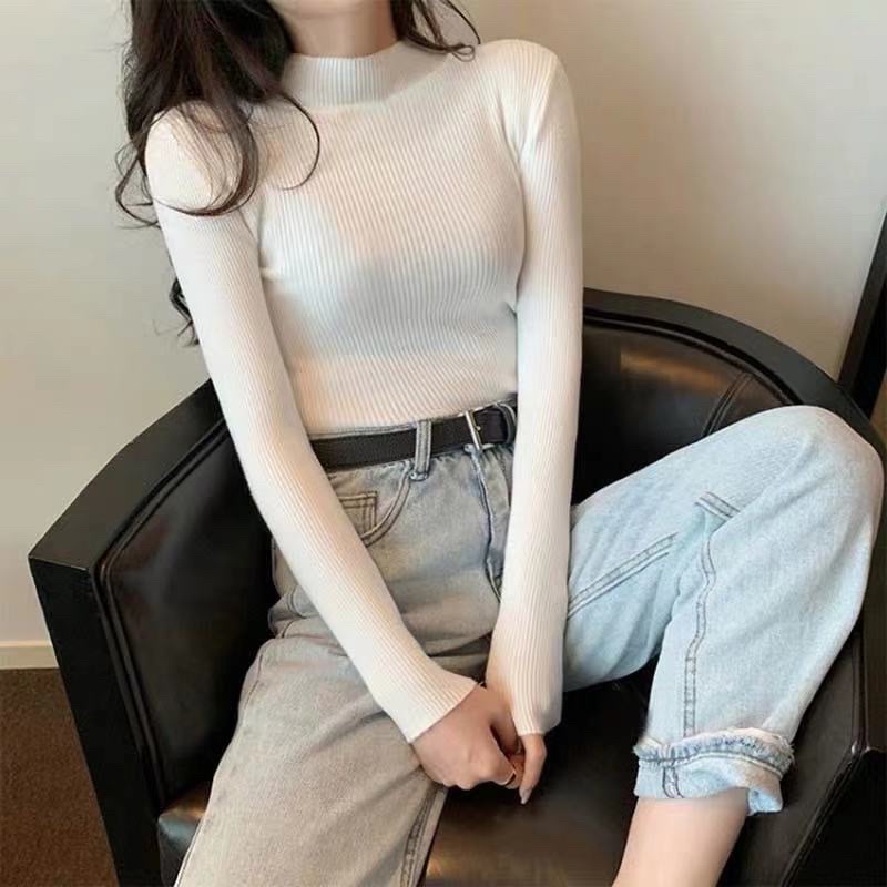 Freeship áo len cổ 3 phân body chất len siêu đẹp