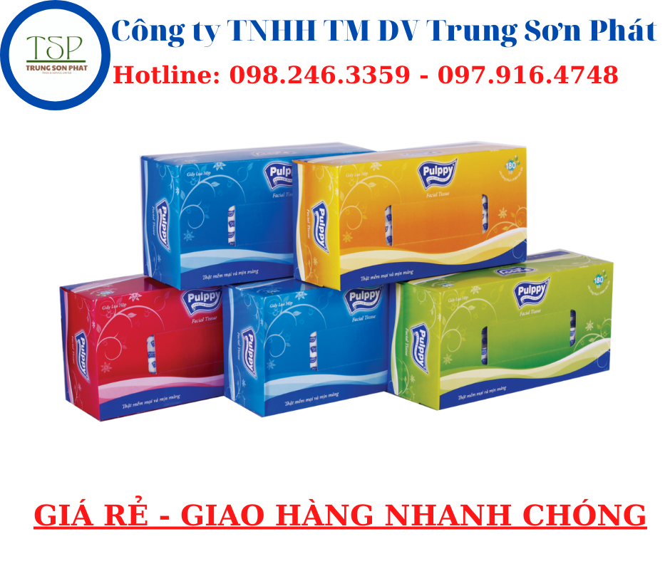 Set 5 Hộp Giấy Lụa Hộp Pulppy ( 180 tờ/ hộp )