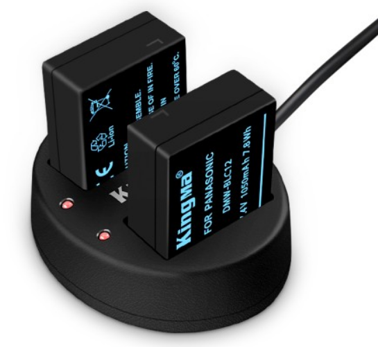 Bộ 2 pin 1 sạc đôi Kingma cho Pin DMW-BLC12