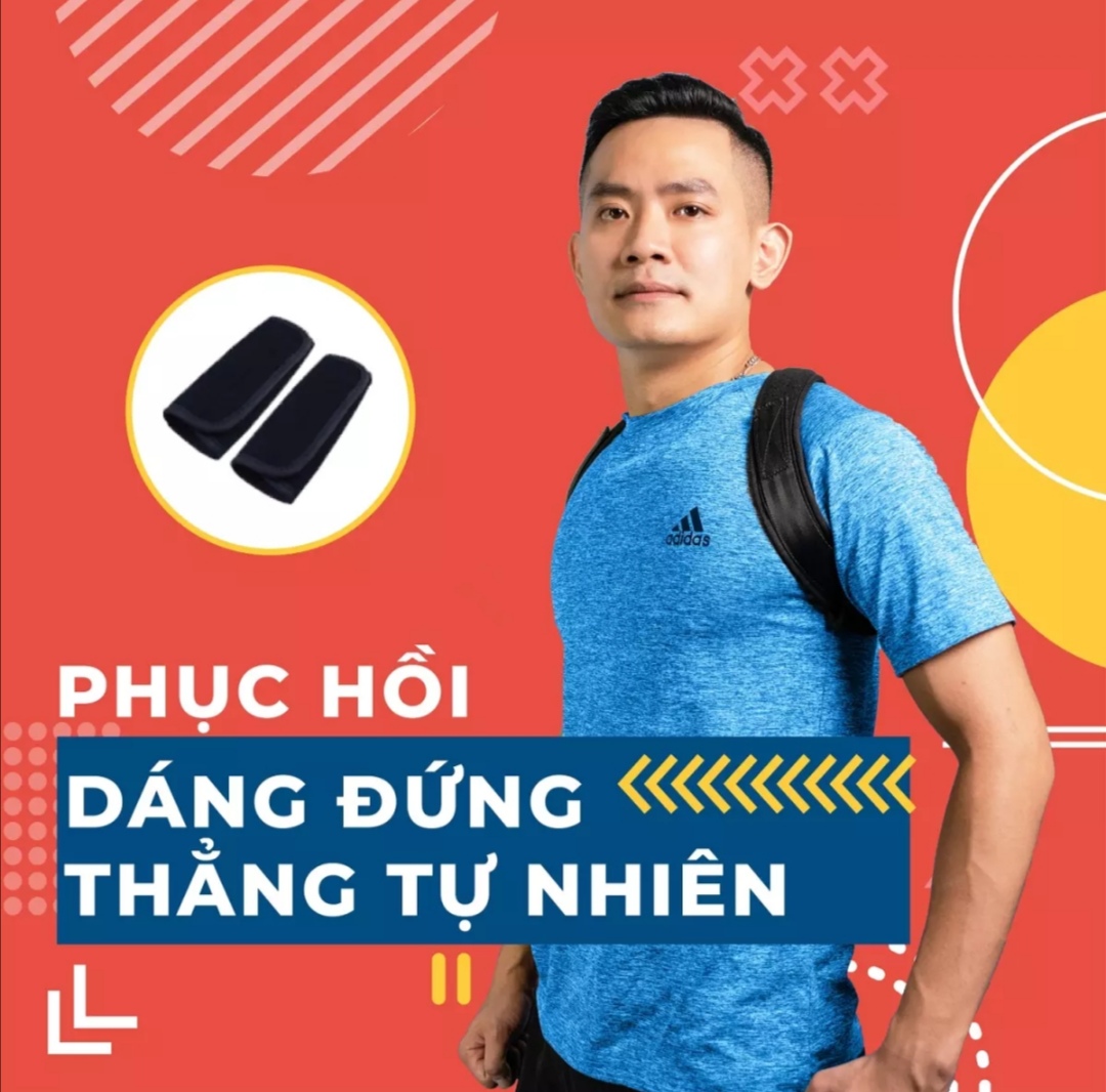 Đai chống gù lưng cải thiện cột sống. Màu đen