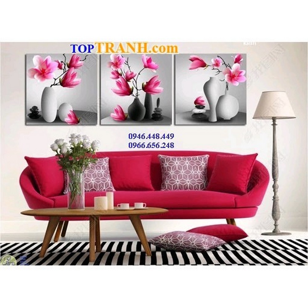 Tranh thêu chữ thập hoa ngọc lan hồng MN0149 chưa thêu