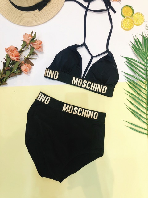 [HCM]Bikini 2 mảnh phối thun Moschino (màu đen) Eva shop