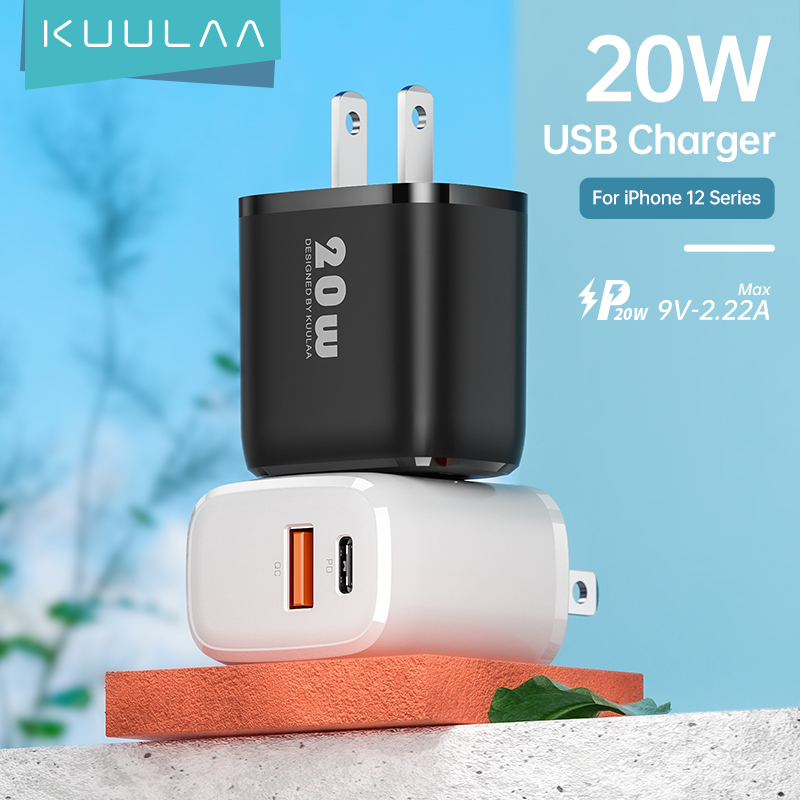 【50% OFF Voucher】KUULAA Củ Sạc Nhanh PD 20W Fast Charging USB C Charger For iPhone 12 Max 12 11 XS XR X 8 Plus PD Charger For iPad Air 4 iPad 2020 Mini Pro