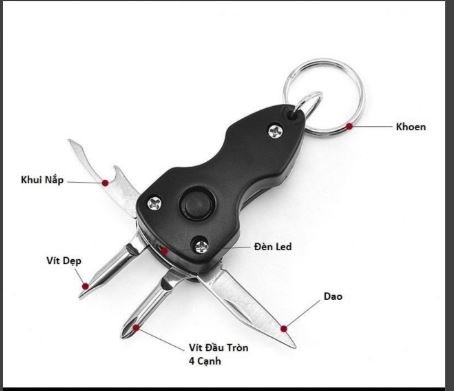 Móc khóa đa năng tiện ích 5in1
