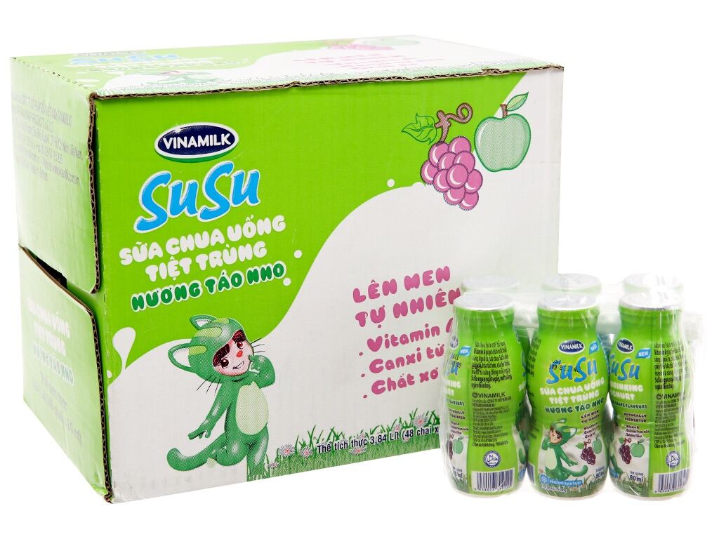 [Hoàn tiền 12%] Sữa Chua Uống Vinamilk Susu chai 80ml ( Thùng 48 chai )