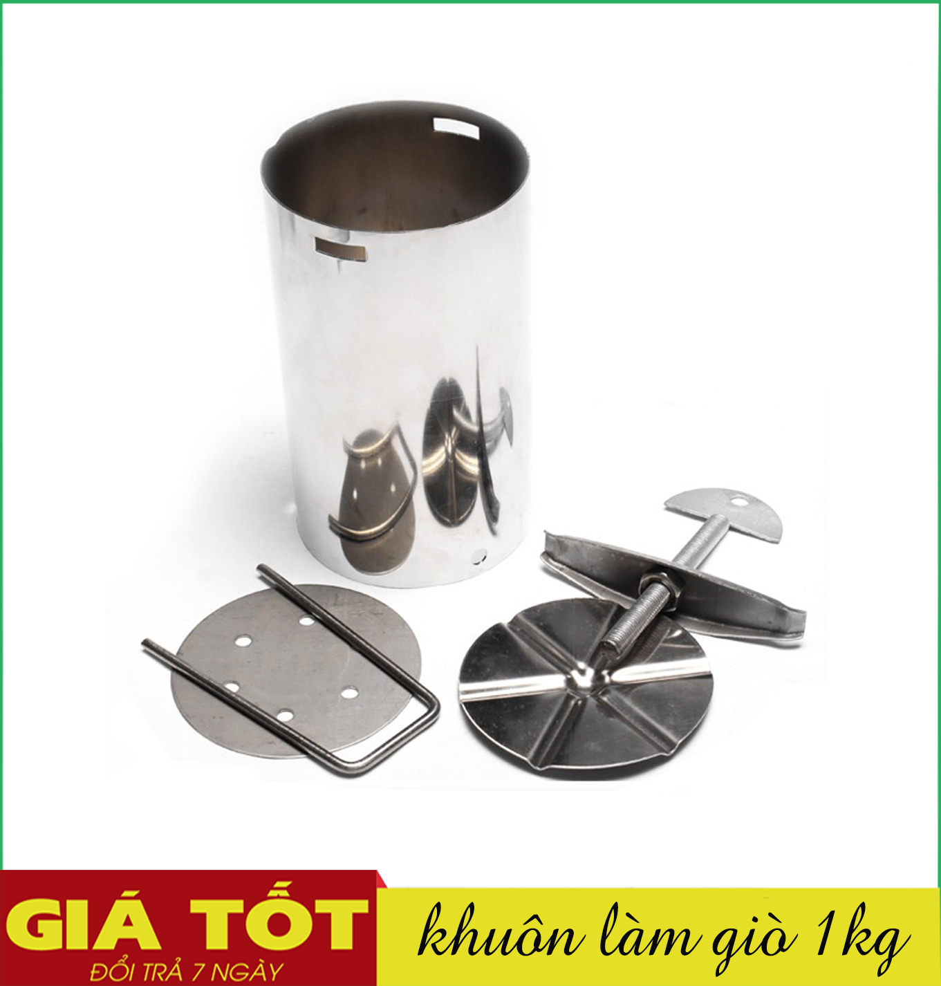 Khuôn Làm Giò Thủ Giò Xào Inox 1Kg, Khuôn Giò Xào Làm Chả Lụa 2kg Nén Chặt Giò Ngon Dễ Sử Dụng Tiện Lợi