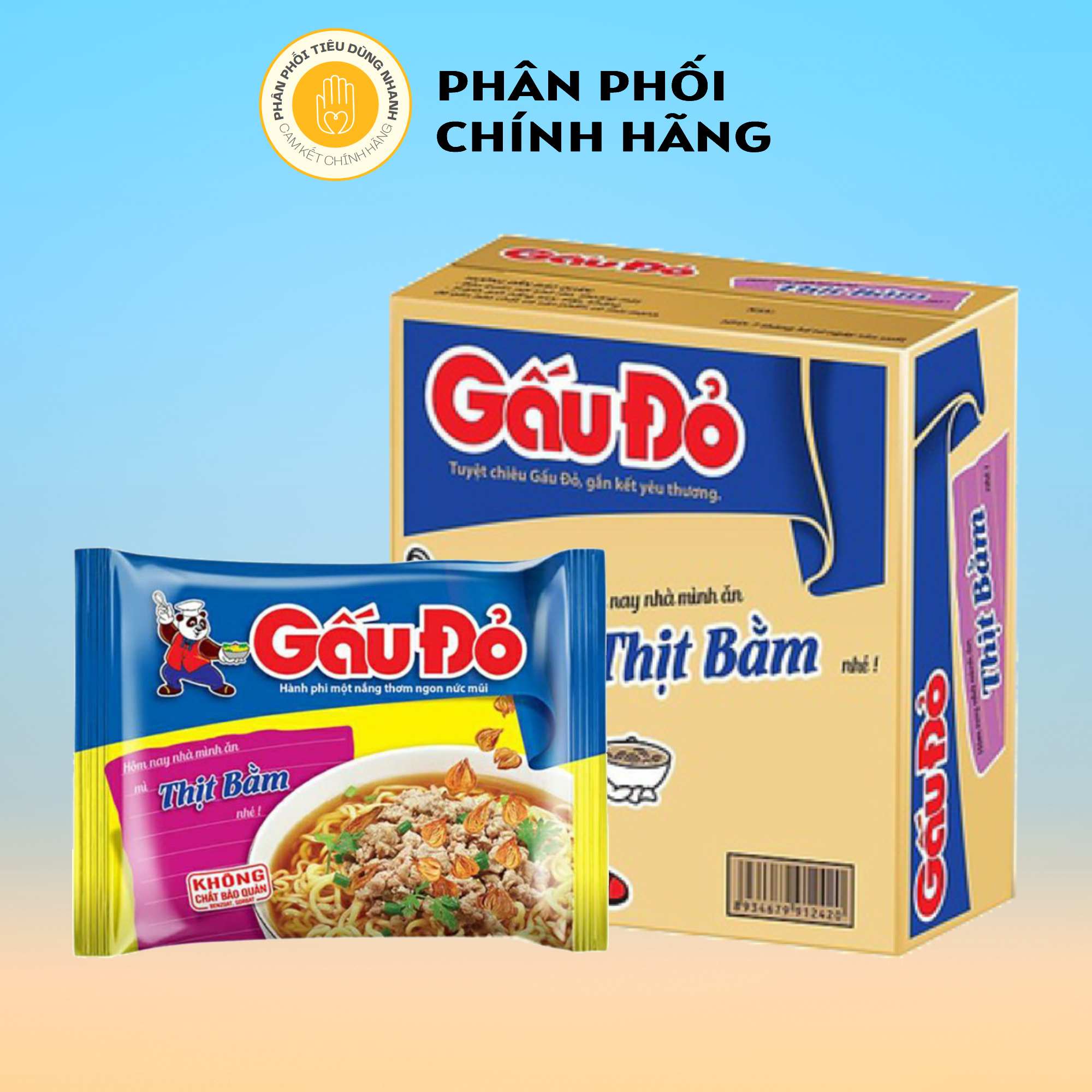 Thùng 30 mì gói ăn liền gấu đỏ thịt bằm 63g