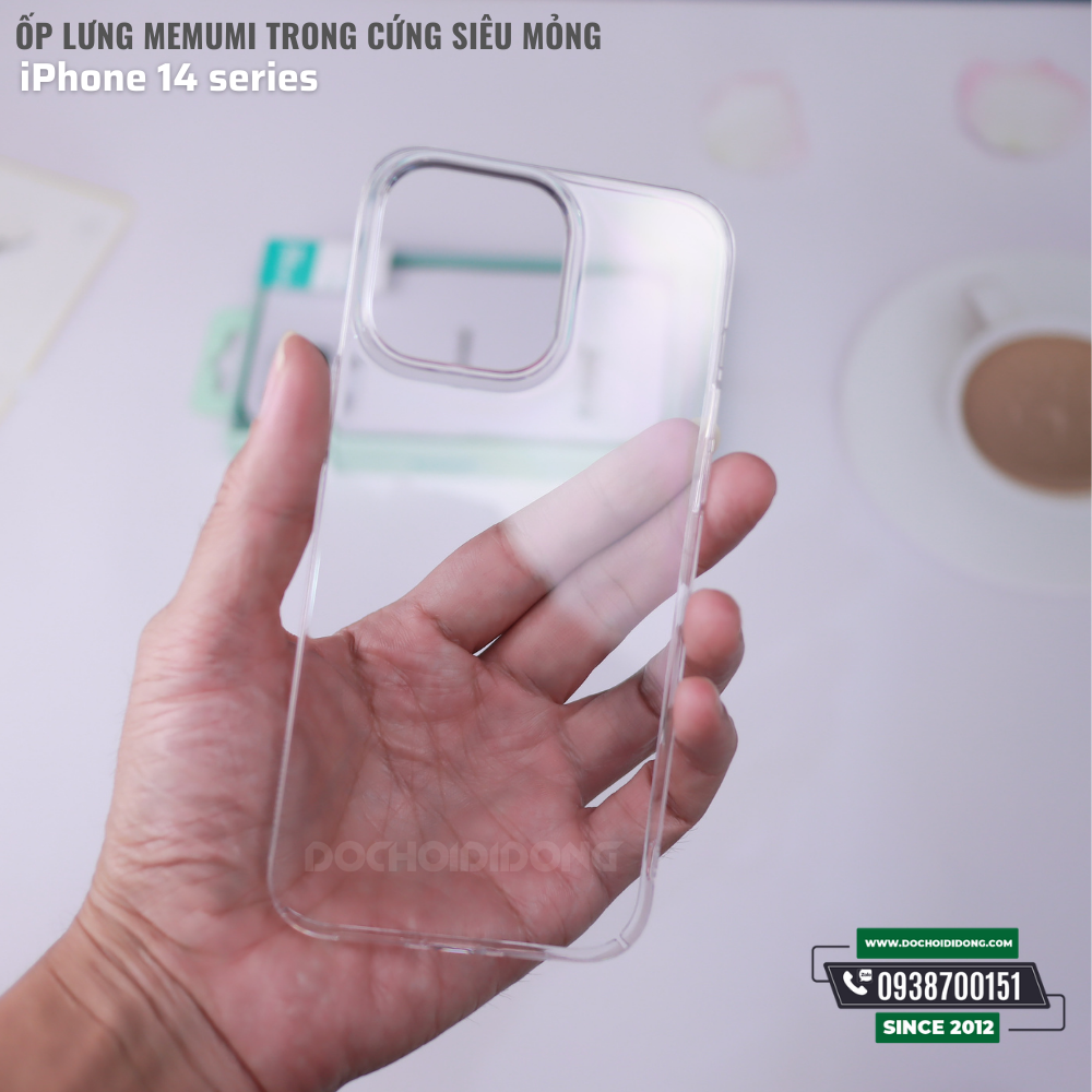 Ốp Lưng Cho IPhone 14 - 14 Plus - 14 Pro - 14 Pro Max Memumi Trong Cứng Siêu Mỏng