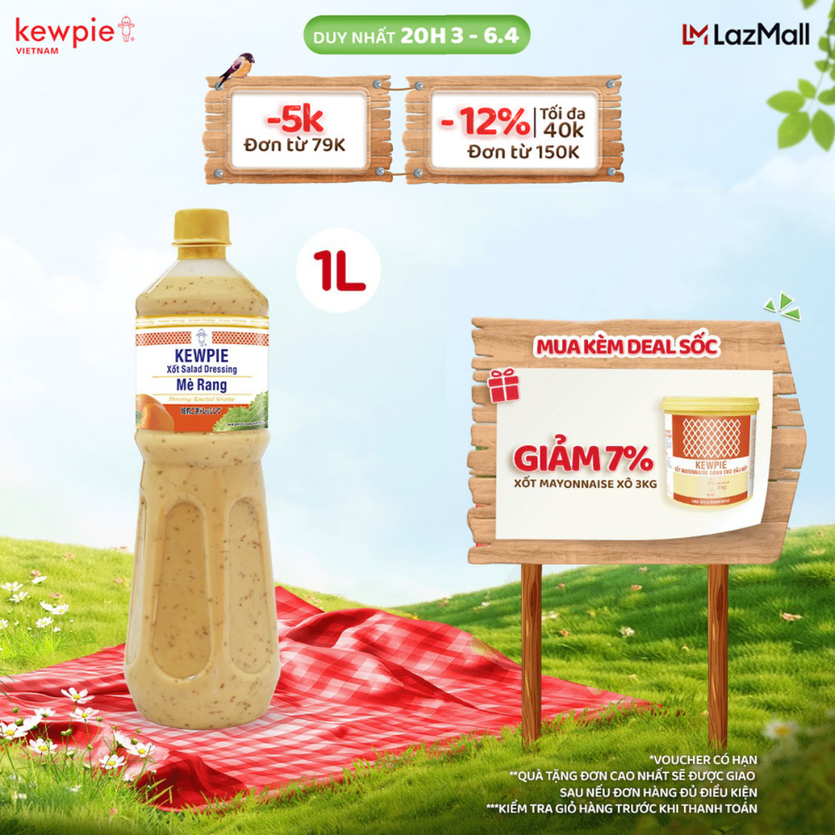 Xốt Salad Dressing Mè Rang Kewpie 1L