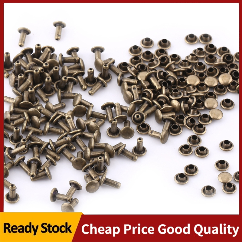 Bộ 100 Đôi Nắp Hình Ống Đồng Đinh Tán Đinh (Vàng Đồng)-quốc tế