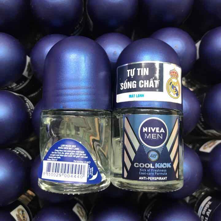 Combo 2 Lăn Ngăn Mùi Nivea Men Mát Lạnh Cool Kick 12ml