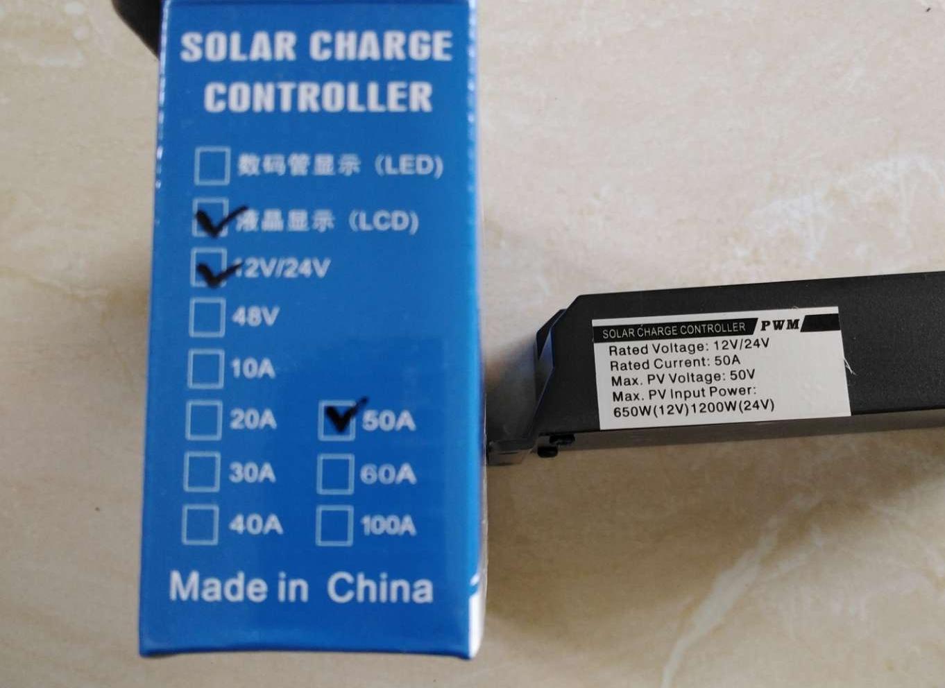 Điều khiển sạc pin mặt 50A
