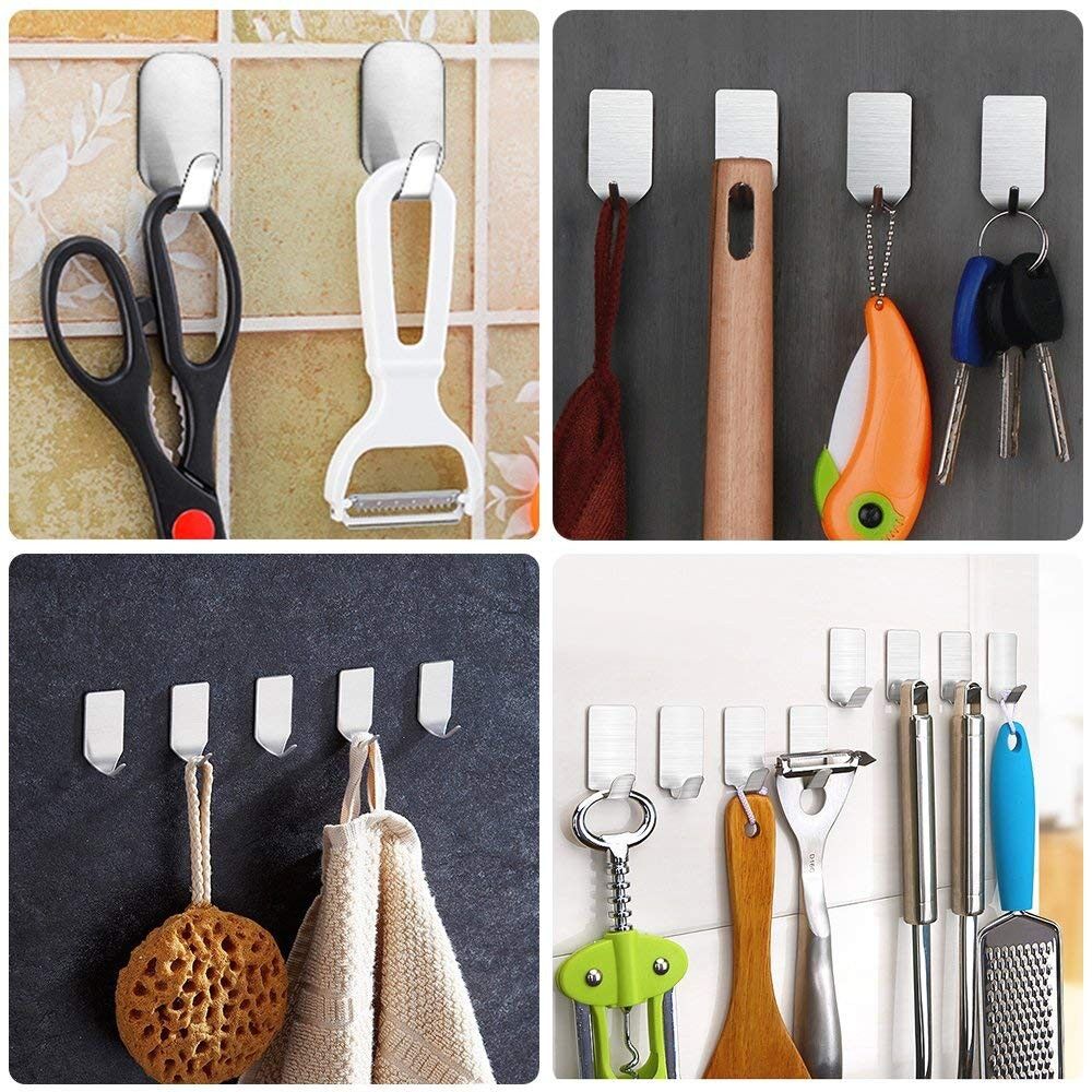 Móc treo đồ dán tường inox 304 siêu dính （4PCS）