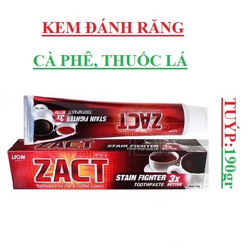 [HCM]Kem đánh răng Zact 190g dành cho người hút thuốc