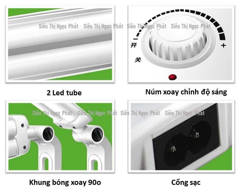 [ĐÈN LED DP CHÍNH HÃNG] Đèn Sạc Chống Cận Thị_42 Bóng Led Siêu Sáng_DP-6012
