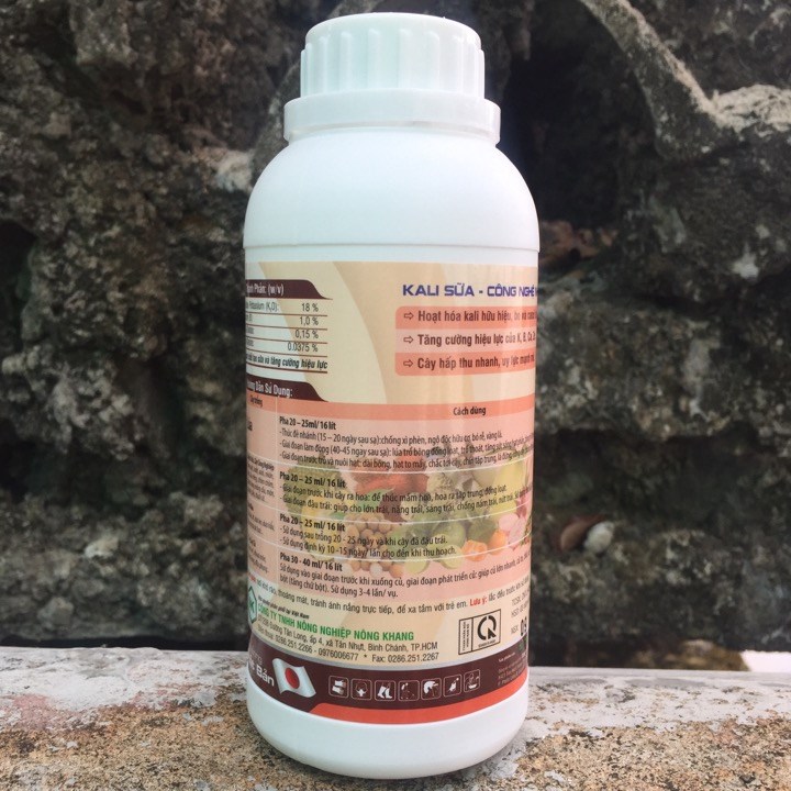 Phân bón lá Kali sữa 500ml nặng hạt, sáng quả, cừng cây