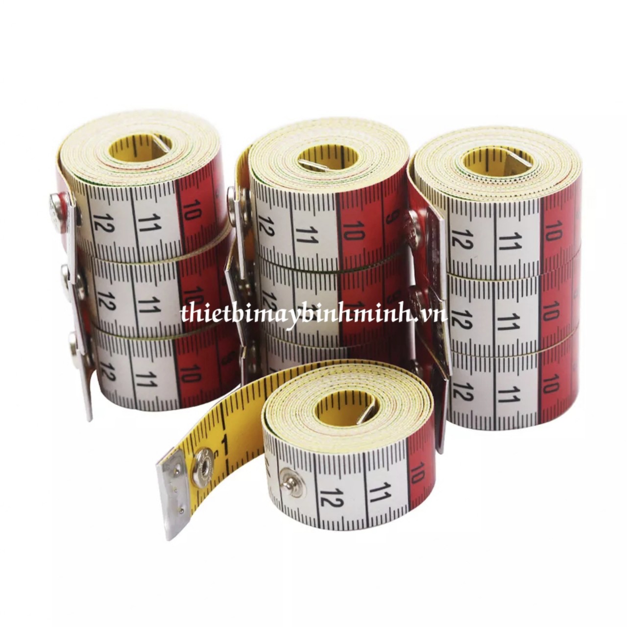 Thước dây đức có bấm chốt nhiều màu 19gl 2 mặt inch và cm